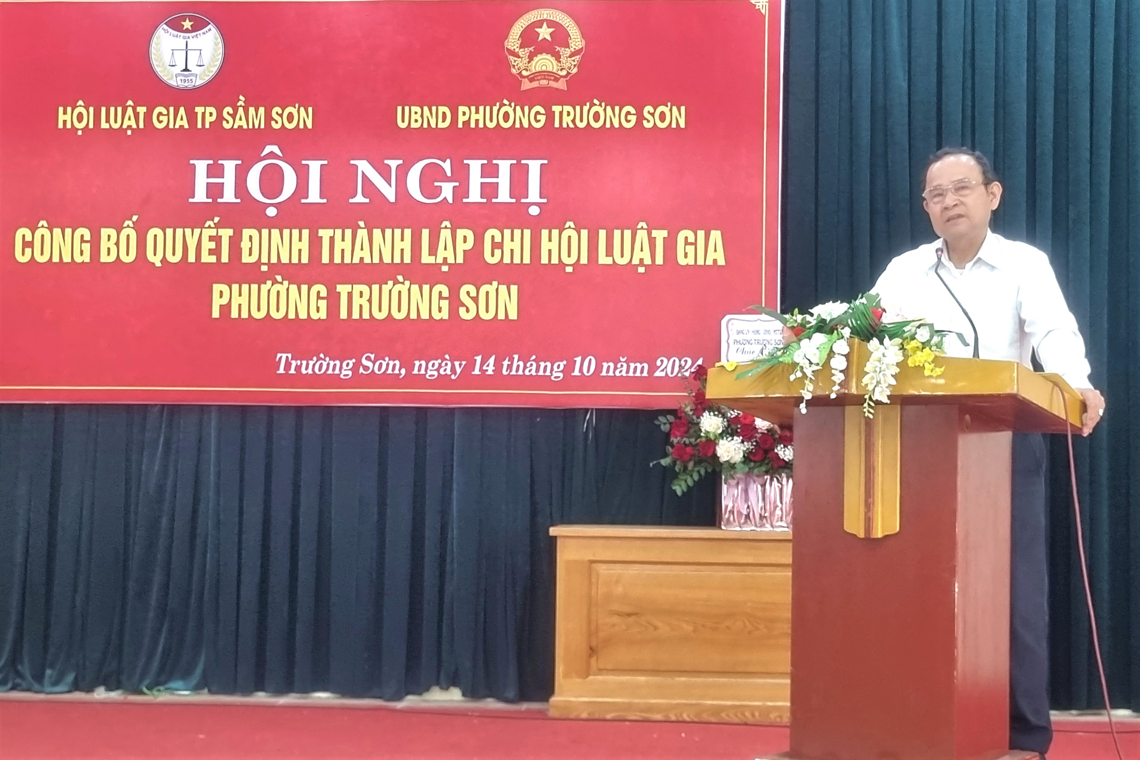 Hội Luật gia: Công bố Quyết định thành lập Chi hội phường Trường Sơn, thành phố Sầm Sơn