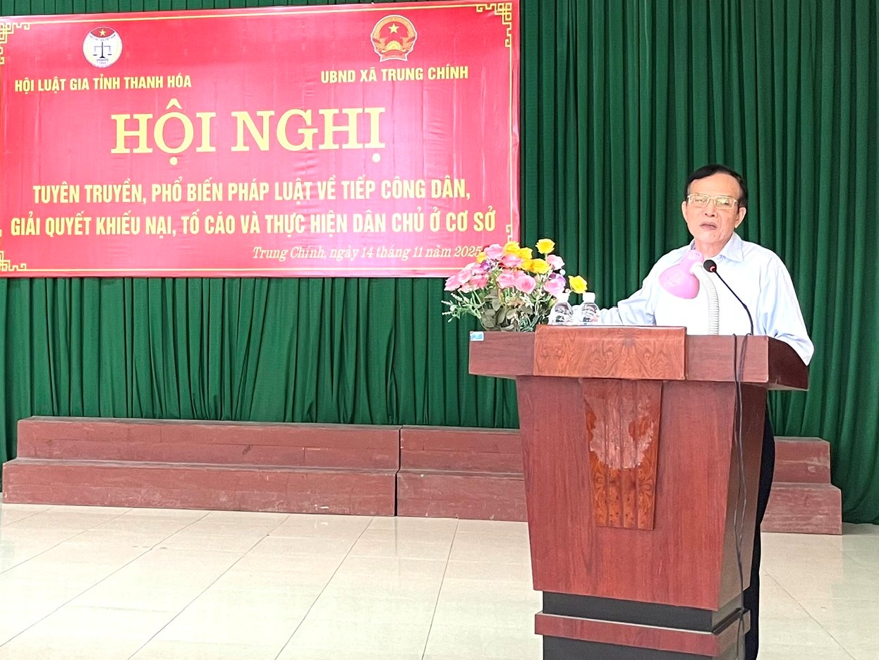 Hội Luật gia: Tuyên truyền, phổ biến pháp luật về tiếp công dân, giải quyết khiếu nại, tố cáo và thực hiện dân chủ ở cơ sở tại xã Trung Chính