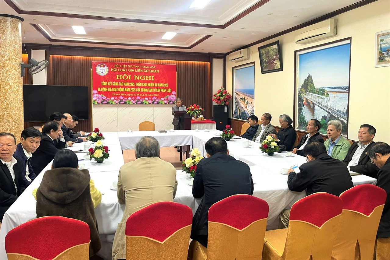 Hội Luật gia Liên cơ quan tỉnh Thanh Hóa tổng kết công tác hội năm 2025, triển khai nhiệm vụ năm 2026 