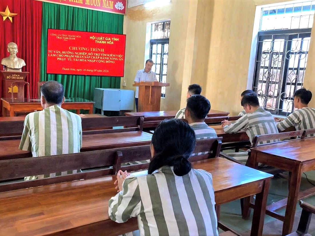Hội Luật gia: Tuyên truyền, phổ biến pháp luật, hỗ trợ pháp lý phạm nhân Trại Tạm giam Công an tỉnh 